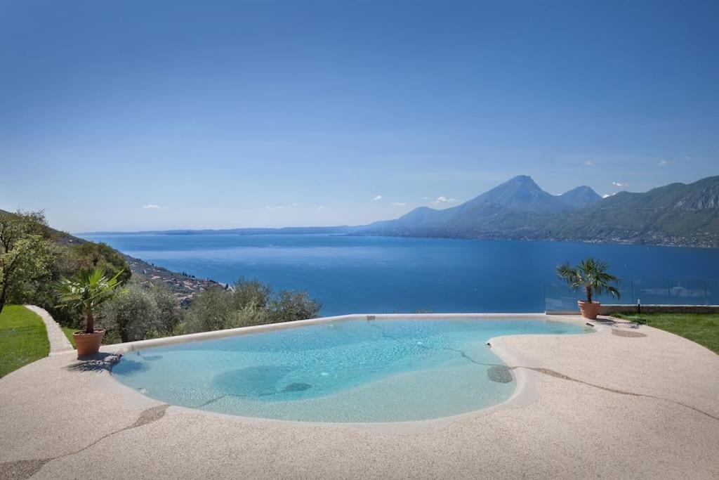 Villa Divina-Apt Armonia-Con Piscina E Vista Lago Castelletto Di Brenzone Esterno foto